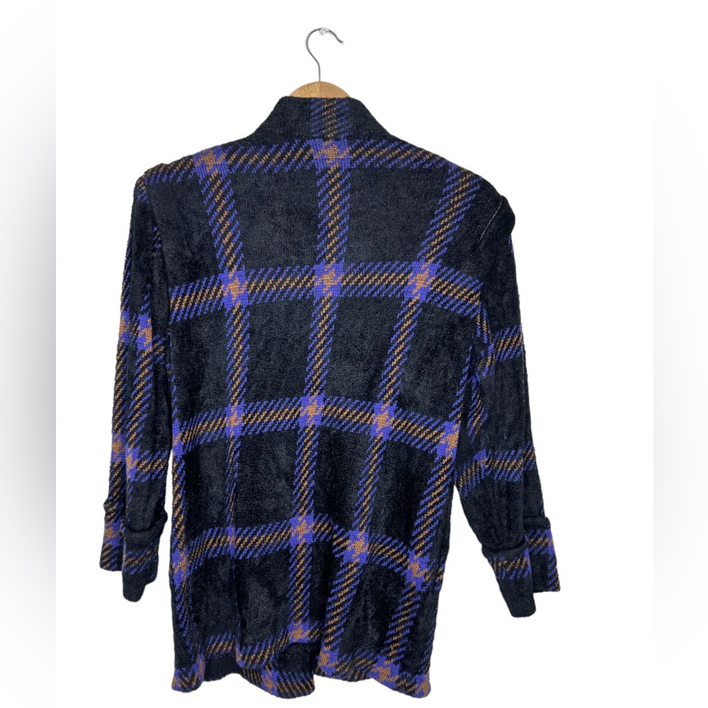 St. John Sportswear Vintage Plaid Cardigan Knit Sweater Size Small - Picture 2 of 3